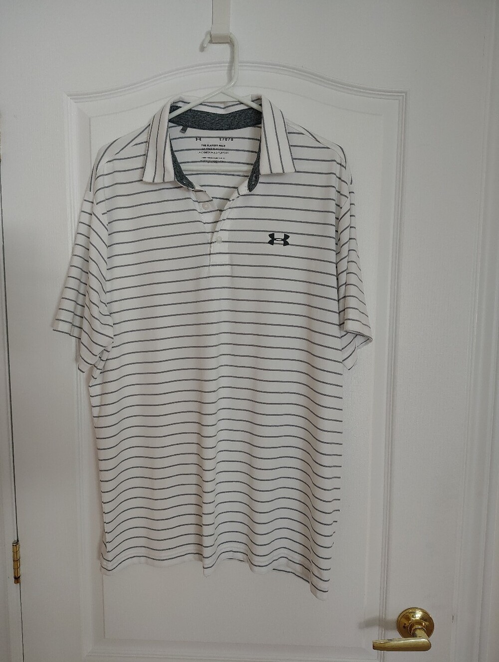 Under Armour Men’s White Striped Polo Shirt